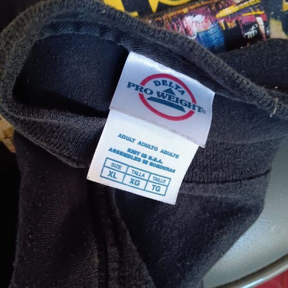 Vintage Men's T-shirt XL Delta Pro Weight Las Vegas Skyline Black Crewneck Y2K - Picture 5 of 5